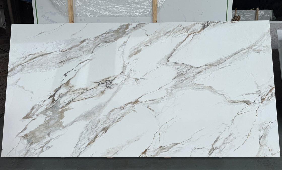 OLK1003G Calacatta Gold Neue Kollektion Vain Zu Full Body Bedruckter Quarzstein Hd Inkjet Drucktechnologie Platte